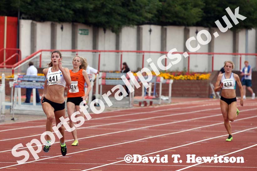 Womens junior 200 metres at the Gateshead Tartan Games Open.